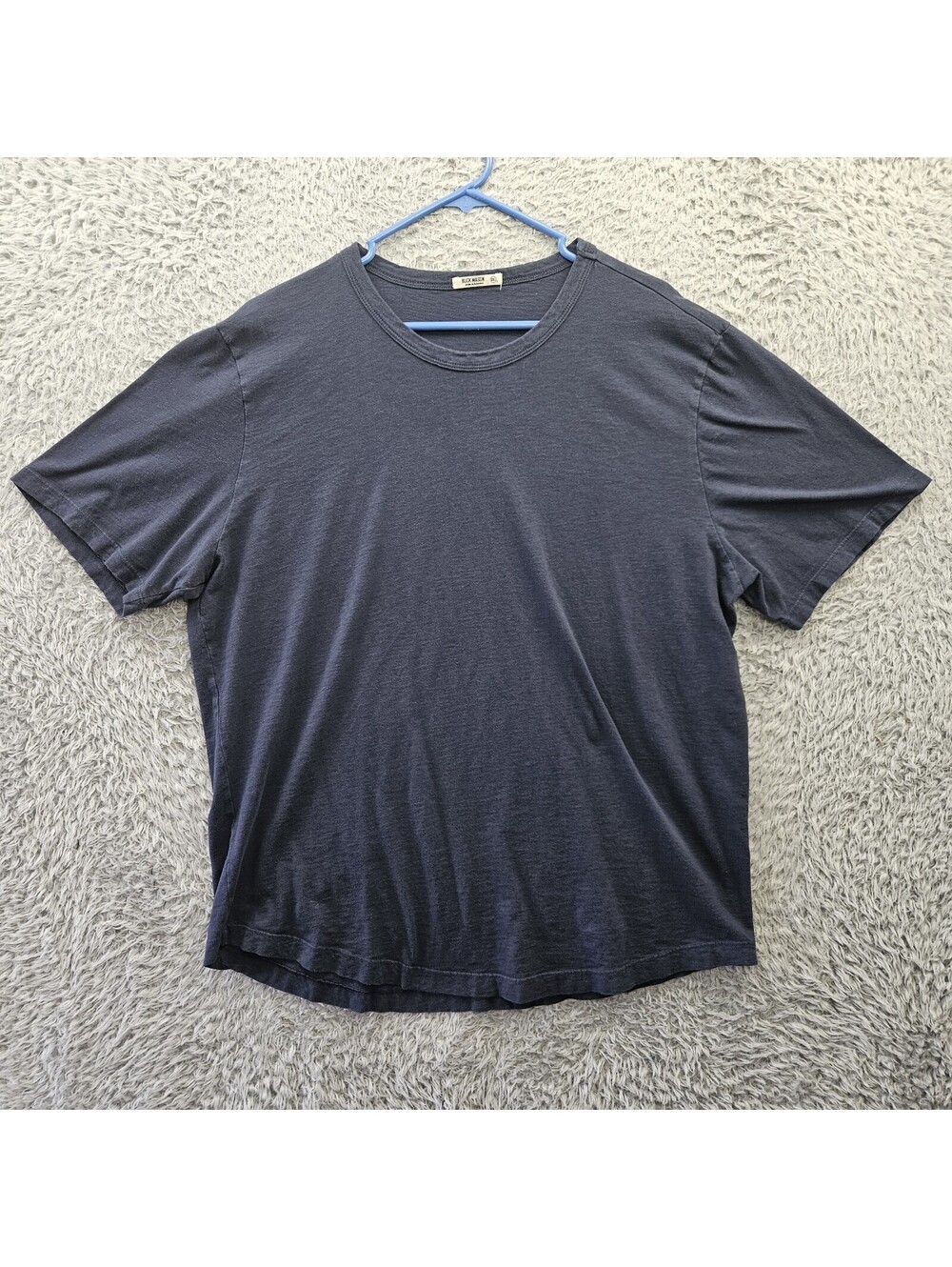 BUCK MASON Curved Hem Short Sleeve T Shirt Supima Cotton Men XLT Tall Navy USA